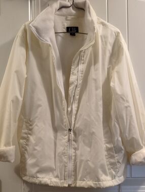 CB casual Cream Lightweight Zip-Front Puffer Jacket